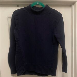 Vintage J Crew Always Navy rollback cotton Knit Sweater